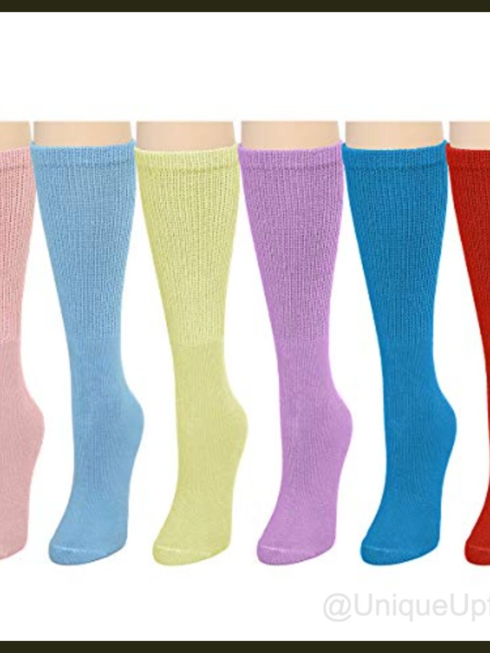 Diabetic Socks Loose Fit Cotton Crew 6 Pairs Edema Circulatory